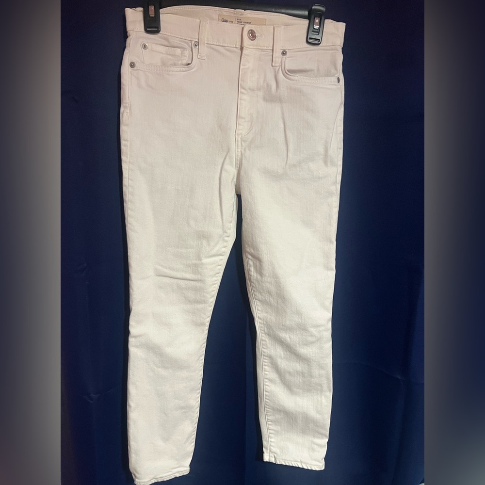 GAP True Skinny High Rise White Jeans